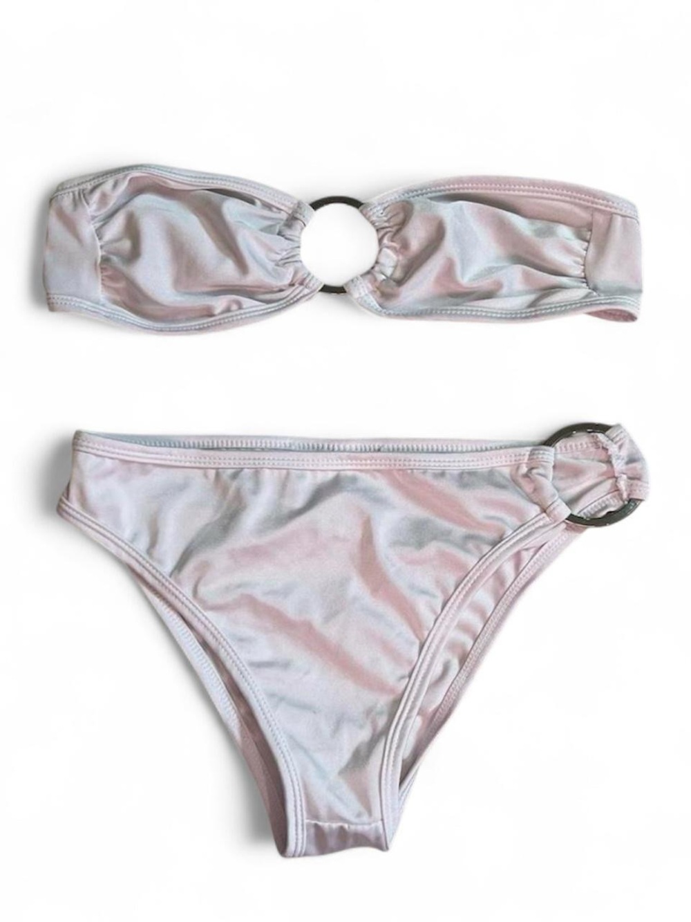 Vintage White Strapless Bikini Set